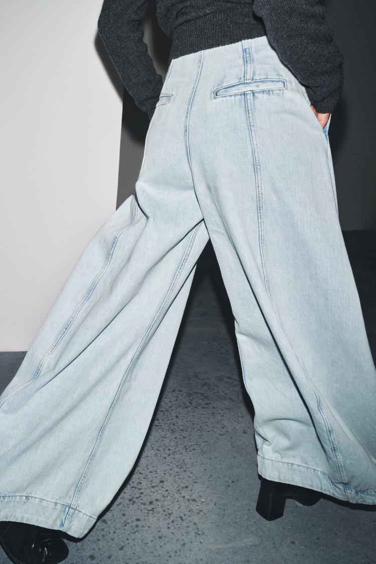 Jeans balloon de tiro alto