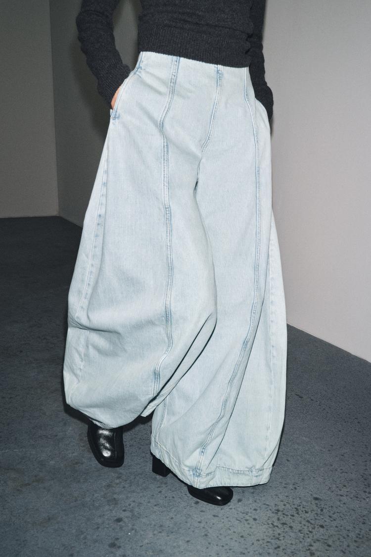 Jeans balloon de tiro alto