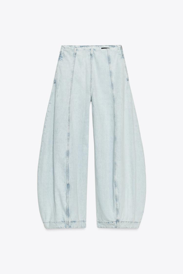 Jeans balloon de tiro alto