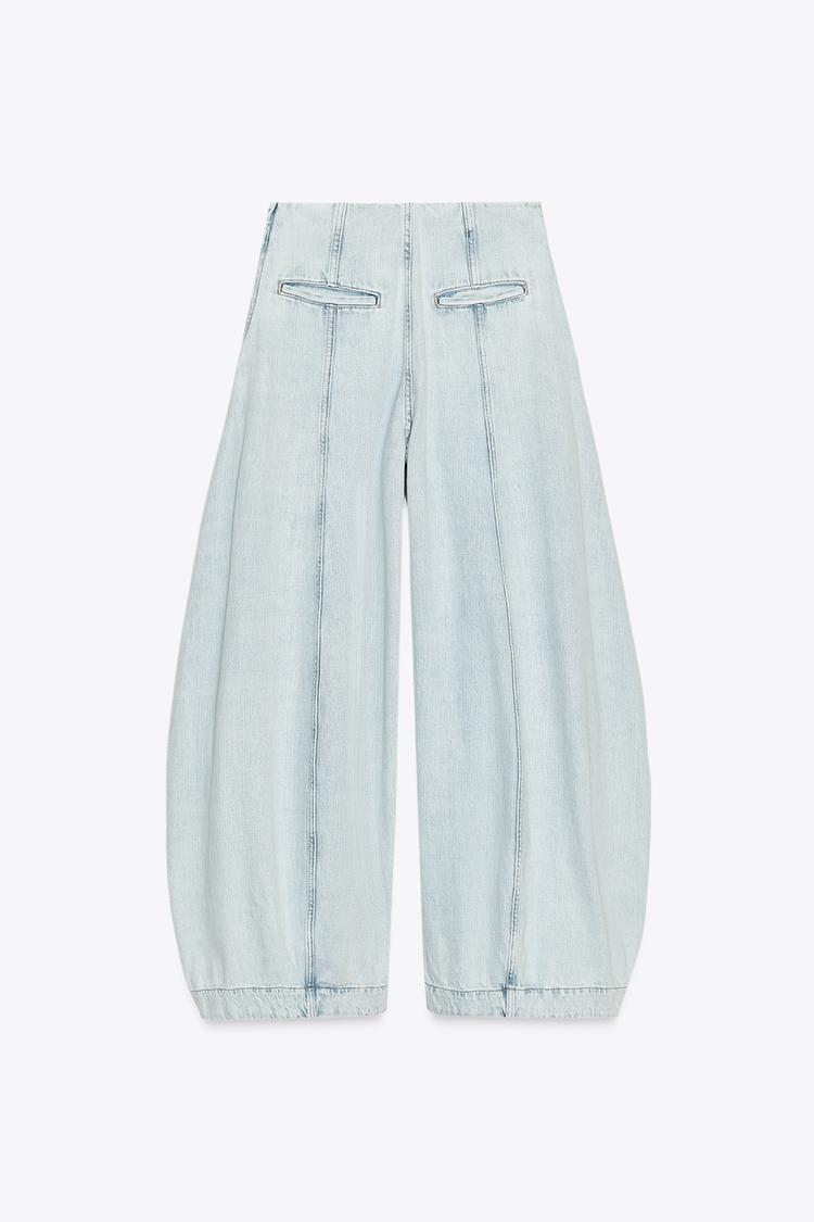 Jeans balloon de tiro alto